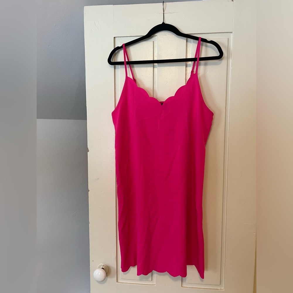 Hot Pink Scalloped Women's Dress - Medium